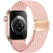shumee Pleteni najlonski magnetni pašček za Apple Watch, roza