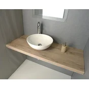 SAPHO AVICE Stenska Deska za Umivalnik 110x50cm, Hrast Rover, Laminat DTD/HPL