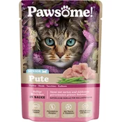 Pawsome! Mokra mačja hrana Senior - puran - 85 g