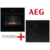 super set pečica AEG NBE7P631AB + plošča IKP62-0 SNEIDER