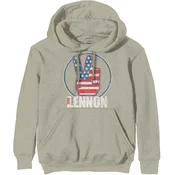 John Lennon Peace Fingers US Flag Sand M Kapuco