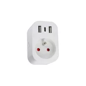 Immax NEO 07799L - Pametni razvodnik 16A/230V + 2x USB + 1x USB-C Tuya