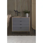 Hanah Home Komoda Arden 4, 90 x 88 x 40 cm, Antracit