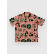 The Dudes Beelzebud Pink Green Hawaiian Shirt multicolor