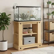 vidaXL Stojalo za akvarij Corona Rjava 60 x 30 x 60 cm Trdna borovina