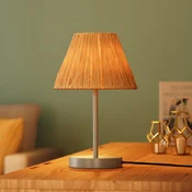 OSRAM namizna svetilka Decor Raffia, 1-žarek, rafia, naravna barva, E27 - Dnevna soba/jedilnica - Podeželska hiša/Rustikalna - svetlo rjava, zelena - Kovina