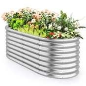 Costway Dvignjena vrtna greda 165x80x60 cm srebrna