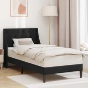 Krevetna konstrukcija s uzglavljem Crna 80 x 200 cm Baršun