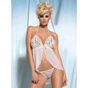 Obsessive Amoresa babydoll košulja - bílá - S/M