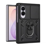Oklepni ovitek MaX-Armor z obročem, kovinsko ploščico in zaščito zadnjih kamer za Samsung Galaxy Z Fold8 - black