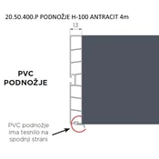 20.50.400.P PODNOŽJE H-100 ANTRACIT 4m