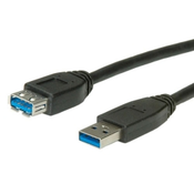 ROLINE kabel USB 3.0 A-A M/F, 0.8 m