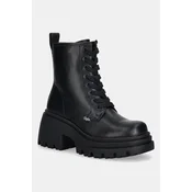 Nizki škornji Buffalo Bravr Lace Up ženski, črna barva, 1622538-BLK