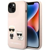 Karl Lagerfeld Karl Lagerfeld Silicone Karl & Choupette ovitek za iPhone 14 (6.1), svetlo roza