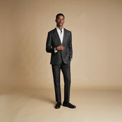 Klasicni tamno sivi vuneni sako Charles Tyrwhitt Natural Stretch Twill Suit Jacket — Charcoal - Slim fit | 46 | Standardna