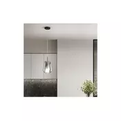 Ondaluce - Luster na sajli THELMA 1xE27/15W/230V precnika 19 cm crna/zadimljeno siva