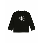 Otroški longsleeve Calvin Klein Jeans črna barva