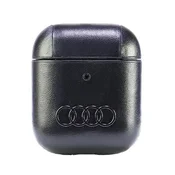 Audi Audi usnjen ovitek za AirPods 1/2 z velikim logotipom, črn/črn AU-AP-GT/D3-BK