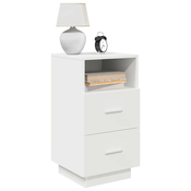 Nocni ormaric s 2 ladice bijeli 36x36x68 cm