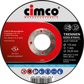 Cimco Cimco Korund-Trennscheibe Inox D=115mm 208910: Cimco korundna rezalna plošča za inox premera 115mm 208910., (20786599)