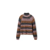 Desigual Pulover karamel/staro roza/pegasto črna
