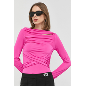 Majica z dolgimi rokavi Victoria Beckham ženska, roza barva