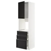 METOD/MAXIMERA Visoka omara za pečico+1 vr/3 prd, bela/Lerhyttan črno luženo, 60x60x220 cm