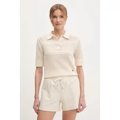 Pamucna polo majica Helly Hansen SALT za žene, boja: bež, 34400