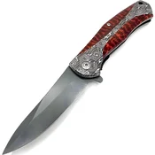 Zložni nož YC - 39077 - Tip2 / Siva / Rdeča KP39077