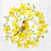 Serviete za decoupage Forsythia   Bird - 1 kos