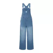 Imily Bela Kavbojke z naramnicami moder denim