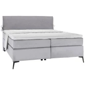 Hom`in POSTELJA BOXSPRING 200 cm x 200 cm , tekstil siva, svetlo siva