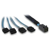 Inter-tech Inter-Tech SFF-8643 na 4x SATA/SAS kabel, plavi, 0.7m, 12 Gbit/s
