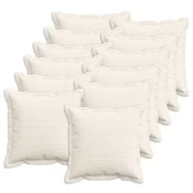 vidaXL Prevleka za blazino 12 kos HOUTEN Krem 50 x 50 cm korduroy