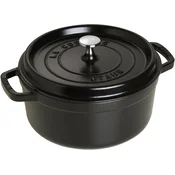 Staub Staub okrogel litoželezni lonec, 24 cm, 3,8 L, črn