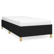 Vidaxl Posteljni okvir brez vzmetnice črn 100x200 cm blago