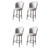 Hanah Home Set barskih stolica Uras, 4 komada, Sivo-crni