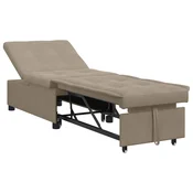 Vidaxl Raztegljiv kavč Taupe 194 x 67 x 82 cm Mikrovlakna