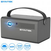 BYINTEK R17 PRO prijenosni mini 3D LED DLP projektor, Android, WiFi, BT5.0, 2GB + 32GB, baterija, 750 lumena, dva zvucnika, max. 4K UHD, HDMI, srebrni
