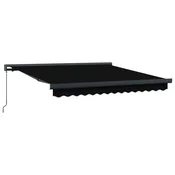 Vidaxl Vlečna tenda Črna 300 x 250 cm Platno in aluminij