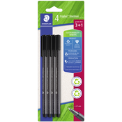 Staedtler STAEDTLER Fineliner triplus, črn, pretisni omot po 4 kosi, (21656412)