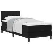 Vidaxl Postelja boxspring z vzmetnico Črna 80 x 200 cm blago