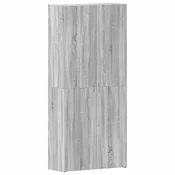 Vidaxl omara za čevlje z vrati Siva 80 x 35.5 x 180 cm Konstruiran les