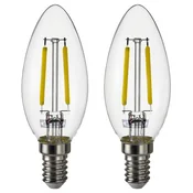 SOLHETTA LED žarnica E14 250 lumnov, svečasta/prozorna