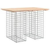 Vidaxl Vrtna miza Gabionski dizajn 100x70x72 cm Masiven les Bor