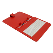 AIREN AiTab usnjeno ohišje 2 s tipkovnico USB 8 RED (CZ/SK/DE/UK/US... razporeditev)