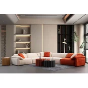 Atelier del Sofa Ugaona garnitura Flamingo, 335x405x105 cm, Krem-narandžasta