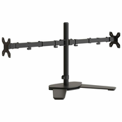 Dvostruki nosac za monitor crni celicni VESA 75/100 mm