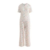 Cath Kidston Pižama ecru/zlato-rumena/temno zelena/roza