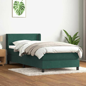 vidaXL vidaXL Box spring postelja z vzmetnico temno zelena 80x220 cm žamet, (21792685)